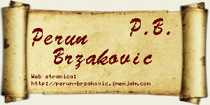 Perun Brzaković vizit kartica